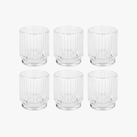 Ribbed Glass Candle Holders