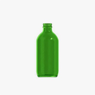 stubby green glass beer bottle