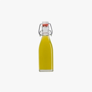 yellow flip top beer bottle
