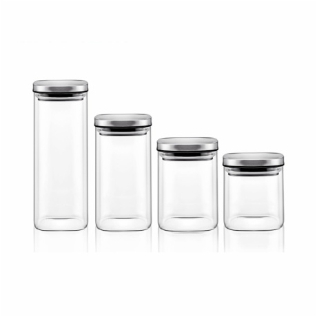 500ml Square Airtight Grain Storage with Stainless Steel Lids