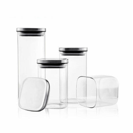 500ml Square Airtight Grain Storage with Stainless Steel Lids