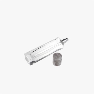50ml Gray Square Perfume Bottle Glass Atomizer 