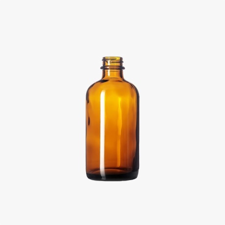 6oz Amber Boston Round Bottle