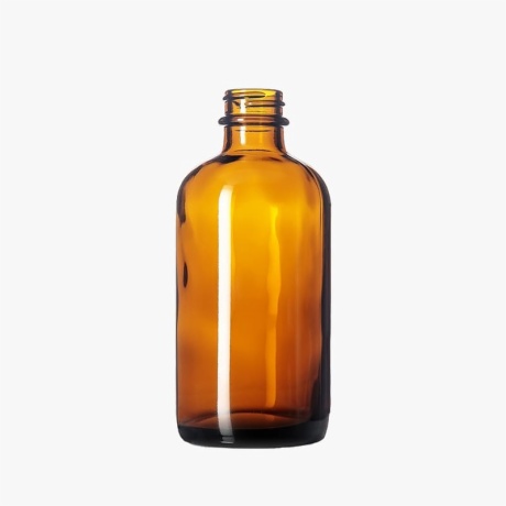 6oz Amber Boston Round Bottle