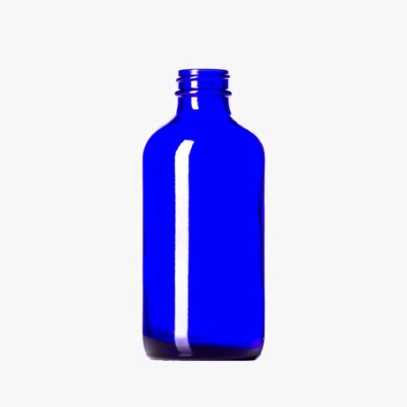 8oz Cobalt Blue Glass Boston Round Bottle