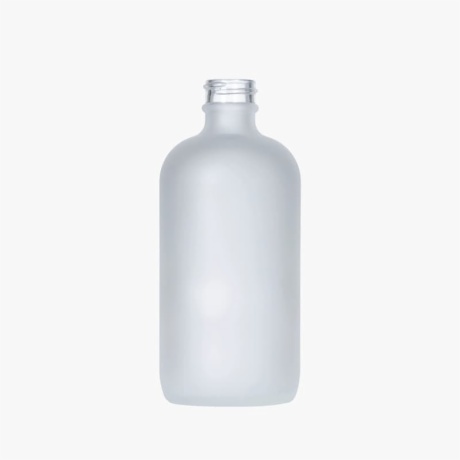 8oz Frosted Glass Boston Round Bottle