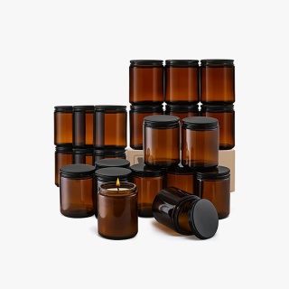 Amber Glass Candle Jars