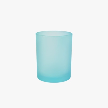 frosted teal candle jar