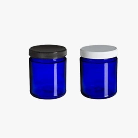 Blue Glass Cosmetic Jars
