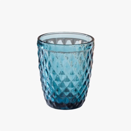 blue glass cup