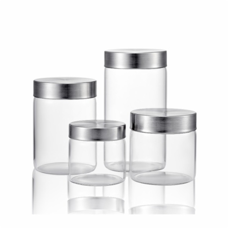 Borosil Glass Canister with Stainless Steel Lid