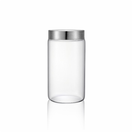 Borosil Glass Canister with Stainless Steel Lid
