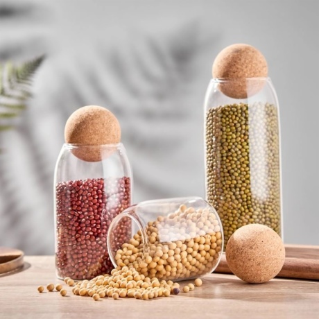 borosilicate cork ball glass jars