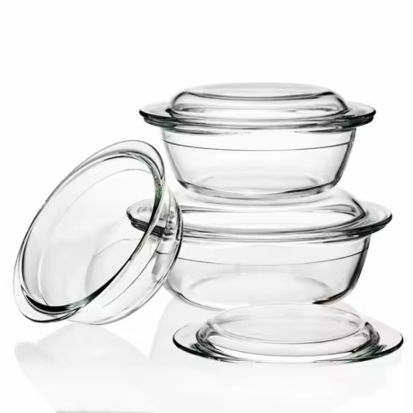 Borosilicate Glass Casserole Dish with Lid 1400ml 2100ml 3000ml 4000ml
