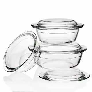 Borosilicate Glass Casserole Dish with Lid 1400ml 2100ml 3000ml 4000ml