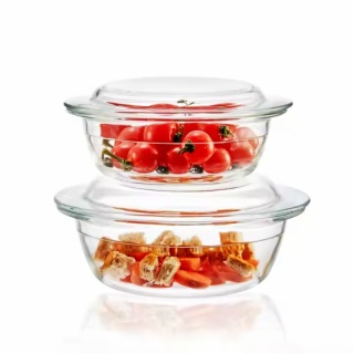 Borosilicate Glass Casserole Dish with Lid 1400ml 2100ml 3000ml 4000ml