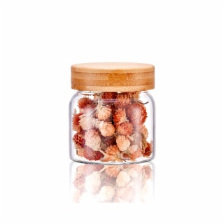 Borosilicate Glass Jar with Bamboo Lid 16 oz