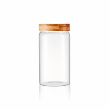 Borosilicate Glass Jar with Bamboo Lid 16 oz