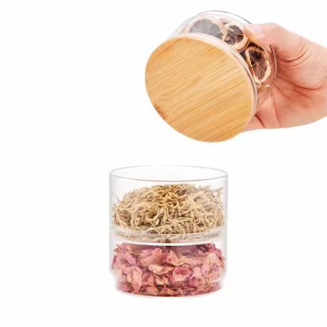 borosilicate glass jars stackable 