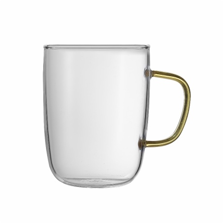 borosilicate glass mugs with yellow handle