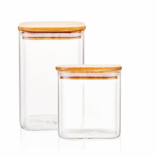 Borosilicate Glass Square Jars