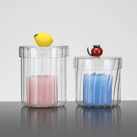 Borosilicate Glass Striped Candle Cup