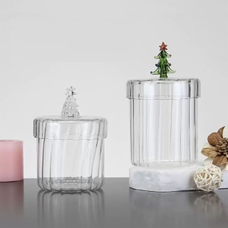 Borosilicate Glass Striped Candle Cup