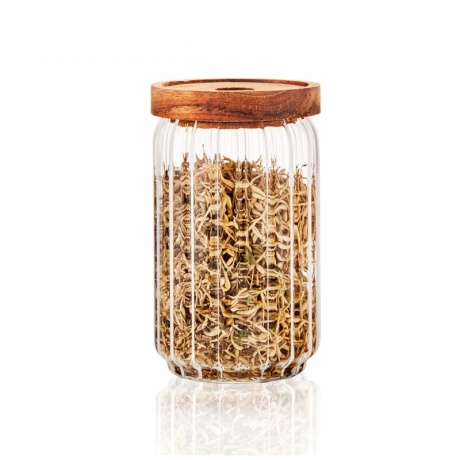 borosilicate ribbed glass jar