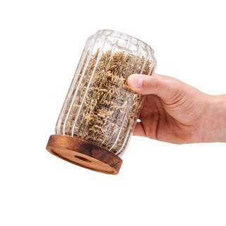 borosilicate ribbed glass jar