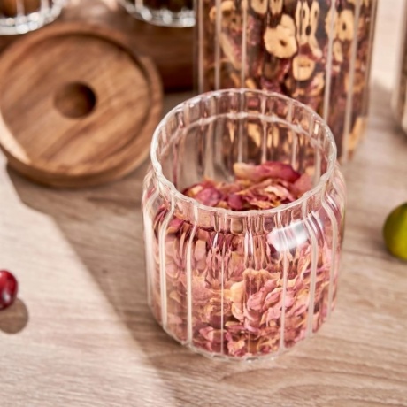 borosilicate ribbed glass jar