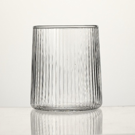 borosilicate ribbed glass tumbler