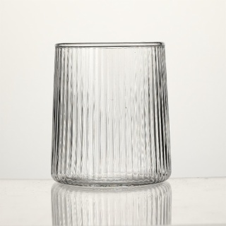 borosilicate ribbed glass tumbler
