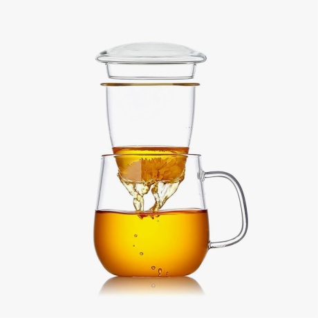 Borosilicate Tea Cup with Infuser and Lid