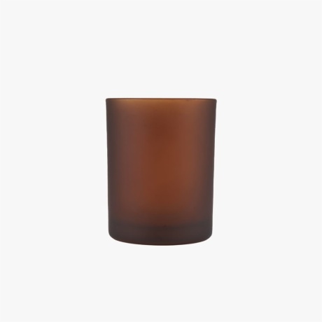 frosted brown candle jar