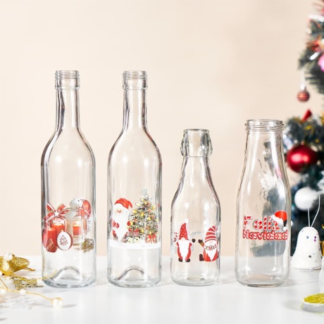Christmas Glass Bottle