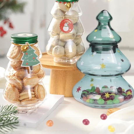 Christmas Glass Candy Jar