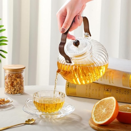 Clear Borosilicate Glass Tea Maker Water Kettle