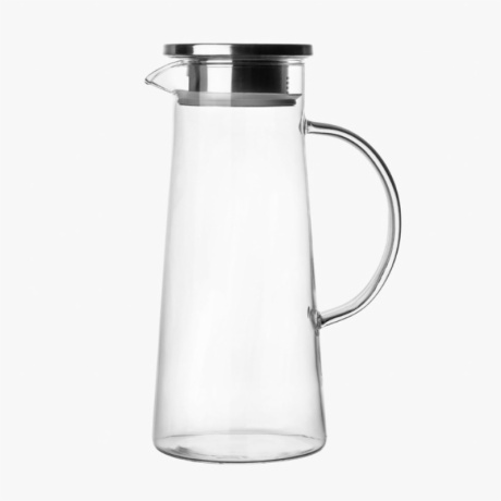 Clear borosilicate Glass Water Pitcher with lid