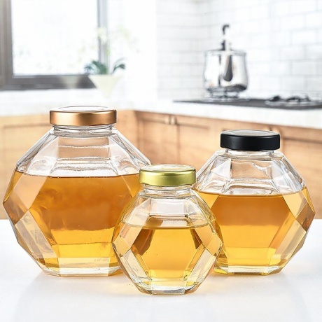 Clear Diamond Honey Jars