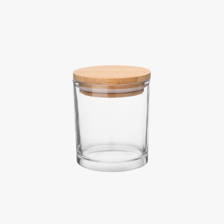clear glass candle jars