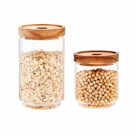 Clear High Borosilicate Food Storage Canisters with Lids