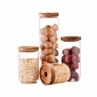 Clear High Borosilicate Food Storage Canisters with Lids