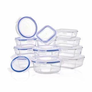 clear leak proof borosil glass tiffin box