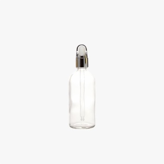 Clear Round Dropper Bottle with Sliver Top