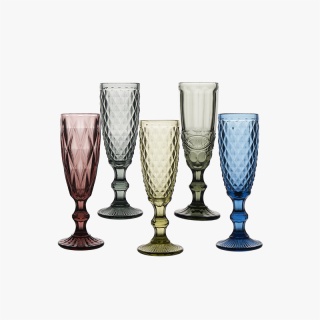 Colored Champagne Goblet Glasses