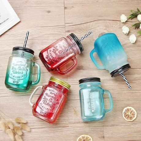 colored mason jars