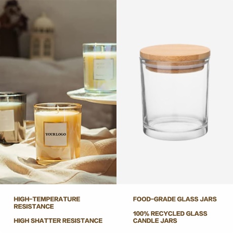 Customed Clear Glass Candle Jars