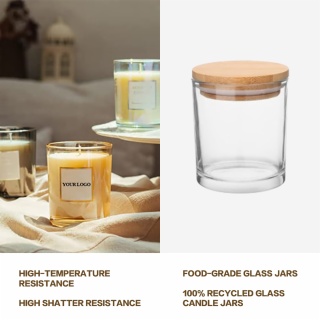 Customed Clear Glass Candle Jars
