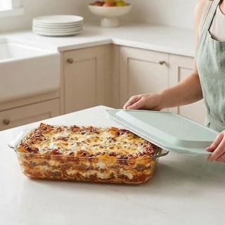 Deep Glass Baking Pan with Lid