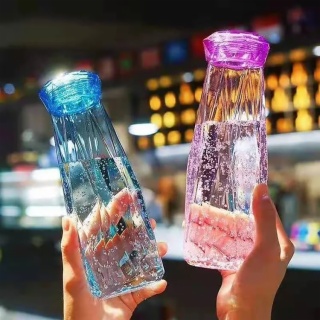 500/750ml Gradient Colorful Time Glass Water Bottle Hot Water Safe Drink  Bottle With Cloth Sleeve For Juice Milk Wine Leakproof - Water Bottles -  AliExpress